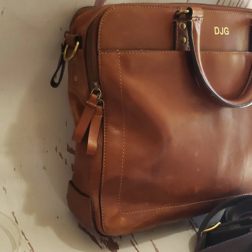 Fossil brown messenger office school bag
